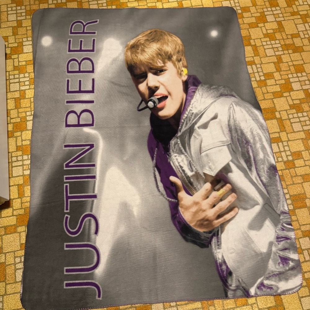 RARE Justin Bieber Fleece Throw 2012
